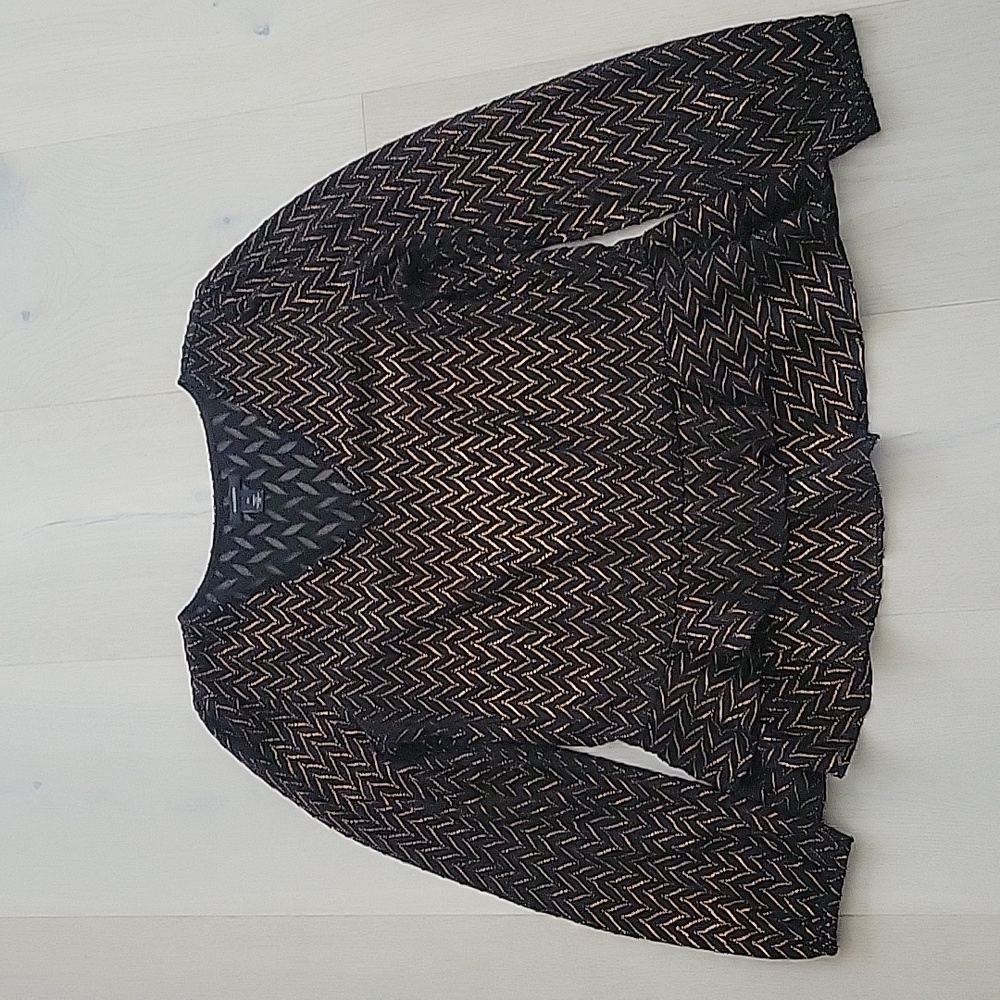 EUC Halogen Sheer Black Long Sleeve Blouse